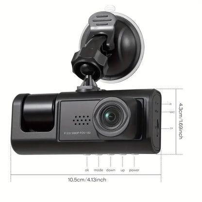 3 Channel Car DVR HD 1080P 3-Lens Inside Vehicle Dash Cam