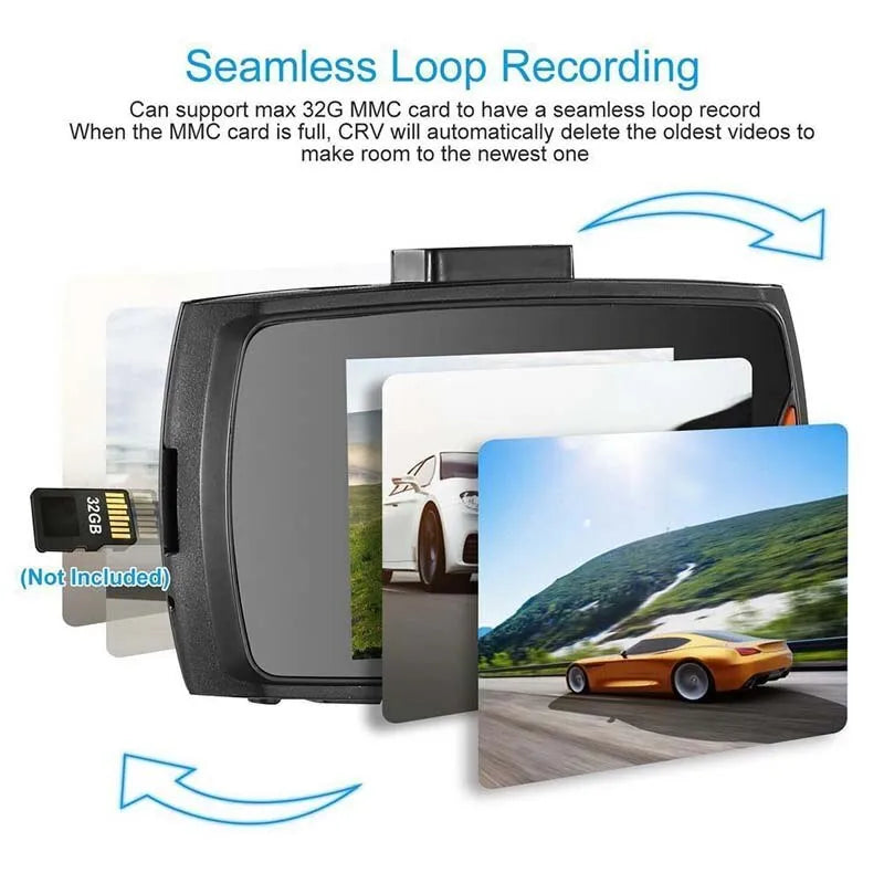 Hd Dashcam with Fill Light Large Wide Angle Night Vision Car DVR Common to All Cars