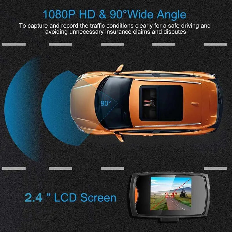 Hd Dashcam with Fill Light Large Wide Angle Night Vision Car DVR Common to All Cars